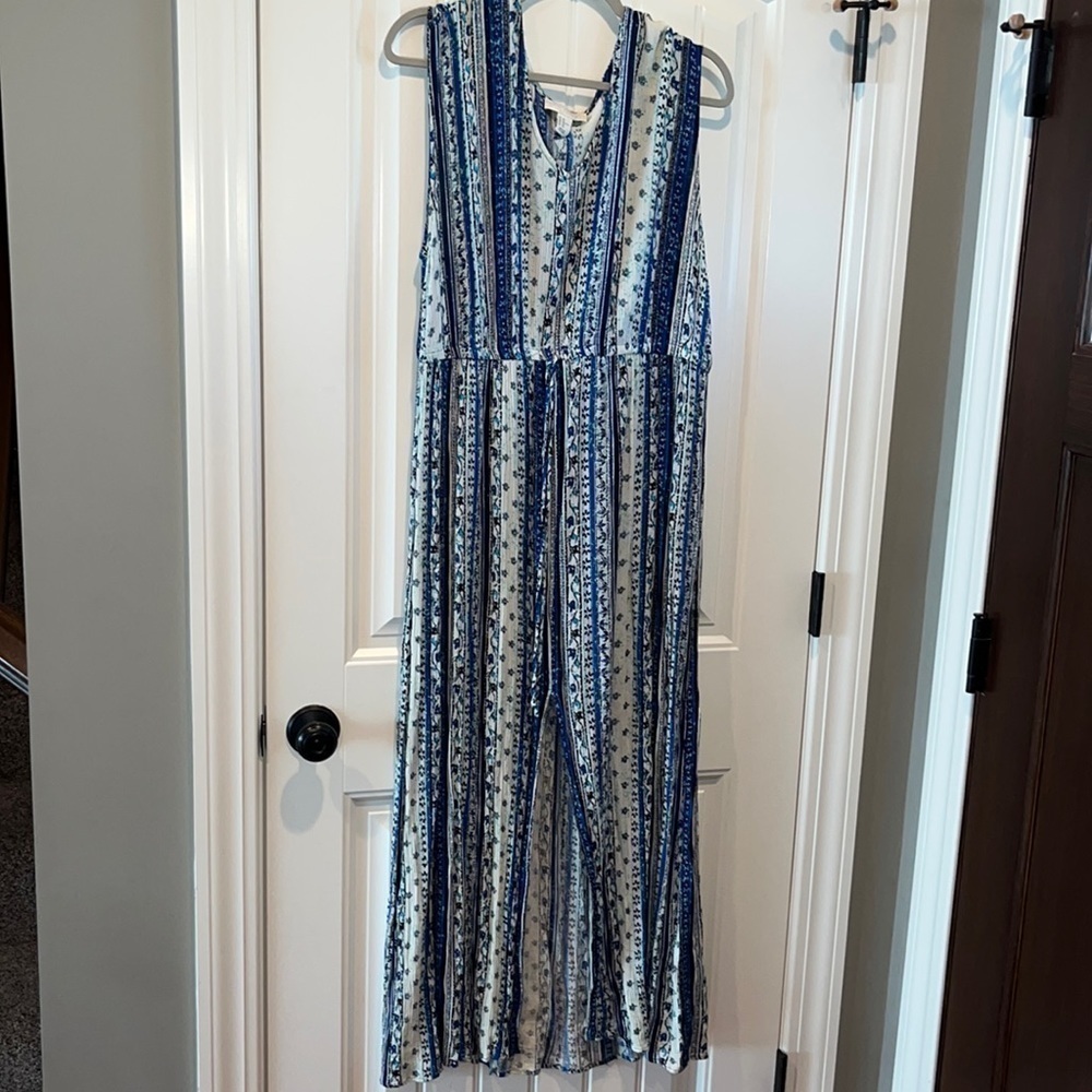 BOHO hippie Flowy blue floral maxi dress plus size 2x cottage core western